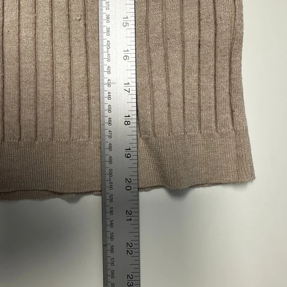 AND NOW THIS Beige Ribbed Knit Sleeveless Tank Top‎ Size L - Picture 6 of 6
